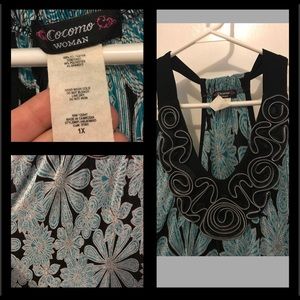 Black & Aqua blouse